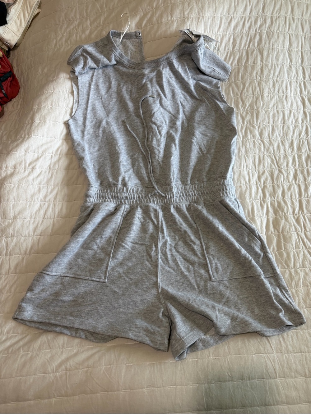Gray Knit Romper One-Piece - Comfortable Casual Wear